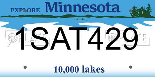 1SAT429 Minnesota License Plate