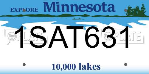 1SAT631 Minnesota License Plate