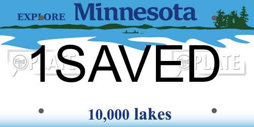 1SAVED Minnesota License Plate
