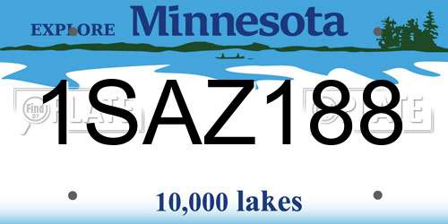 1SAZ188 Minnesota License Plate