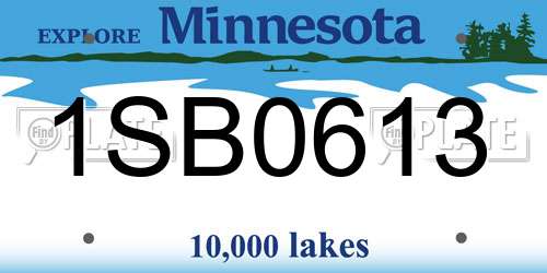 1SB0613 Minnesota License Plate