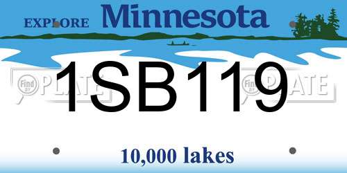 1SB119 Minnesota License Plate