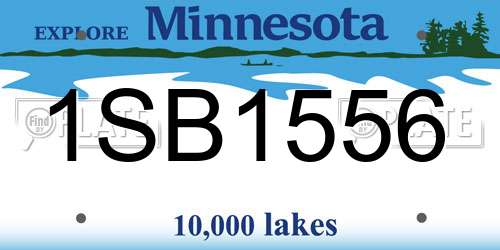 1SB1556 Minnesota License Plate