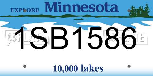 1SB1586 Minnesota License Plate