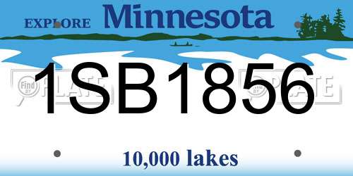 1SB1856 Minnesota License Plate