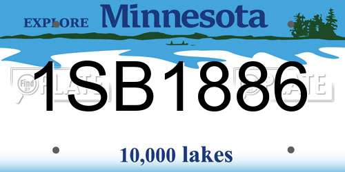 1SB1886 Minnesota License Plate