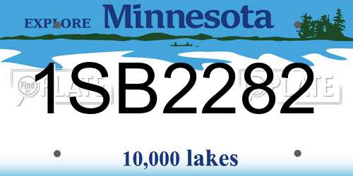 1SB2282 Minnesota License Plate