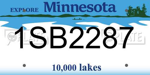 1SB2287 Minnesota License Plate