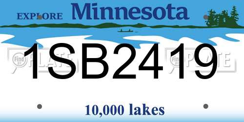 1SB2419 Minnesota License Plate