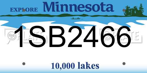 1SB2466 Minnesota License Plate