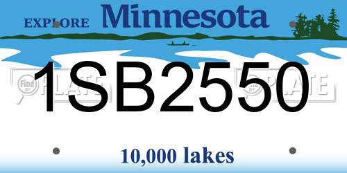 1SB2550 Minnesota License Plate