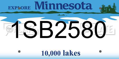 1SB2580 Minnesota License Plate