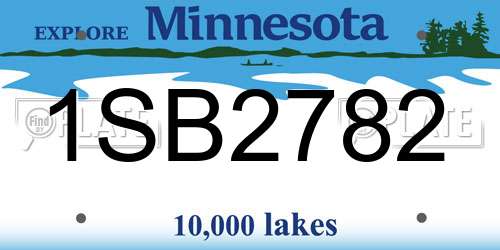 1SB2782 Minnesota License Plate