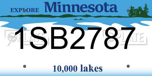 1SB2787 Minnesota License Plate