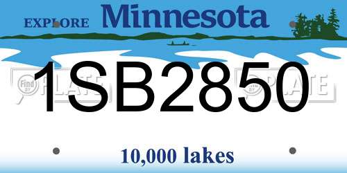 1SB2850 Minnesota License Plate