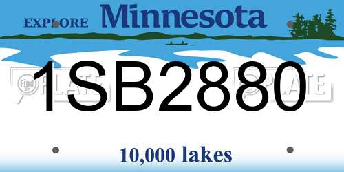 1SB2880 Minnesota License Plate