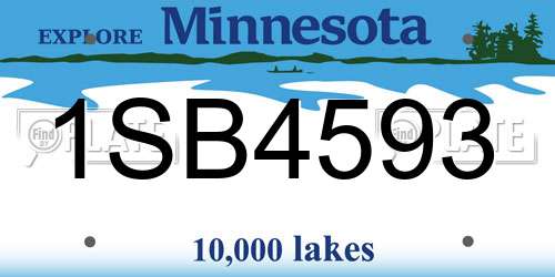 1SB4593 Minnesota License Plate