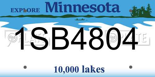 1SB4804 Minnesota License Plate