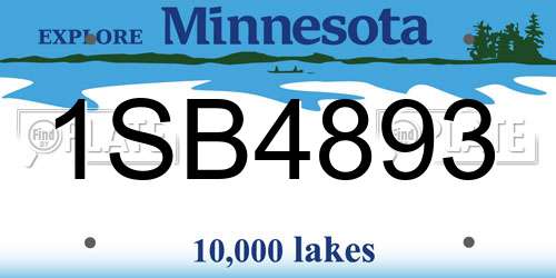 1SB4893 Minnesota License Plate