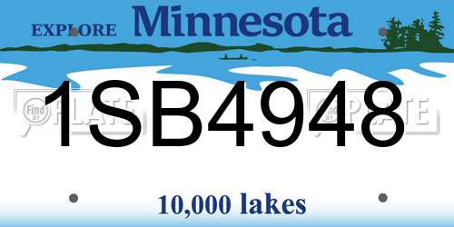 1SB4948 Minnesota License Plate