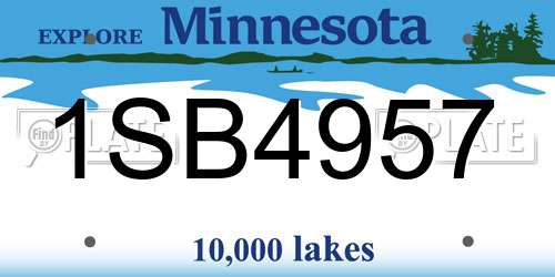 1SB4957 Minnesota License Plate