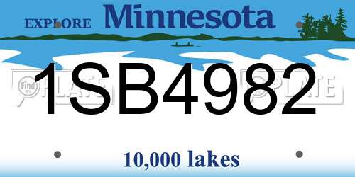 1SB4982 Minnesota License Plate