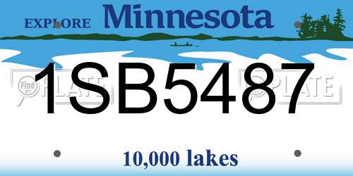1SB5487 Minnesota License Plate