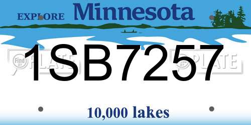 1SB7257 Minnesota License Plate