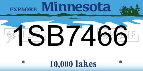 1SB7466 Minnesota License Plate
