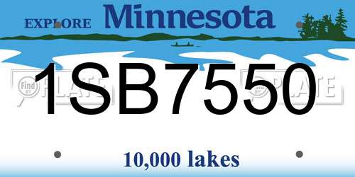1SB7550 Minnesota License Plate