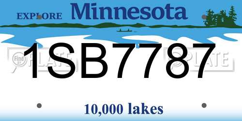 1SB7787 Minnesota License Plate