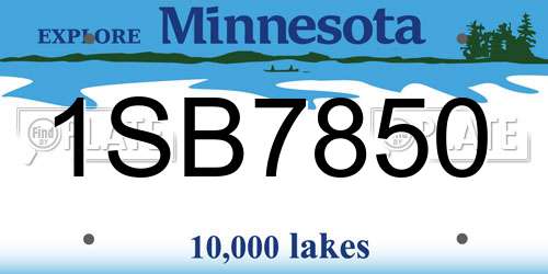 1SB7850 Minnesota License Plate