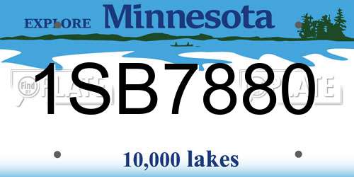1SB7880 Minnesota License Plate