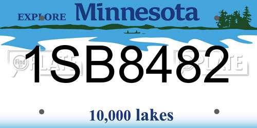 1SB8482 Minnesota License Plate