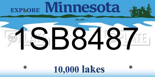 1SB8487 Minnesota License Plate
