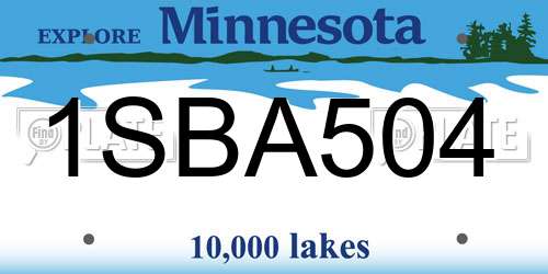 1SBA504 Minnesota License Plate