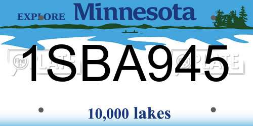 1SBA945 Minnesota License Plate