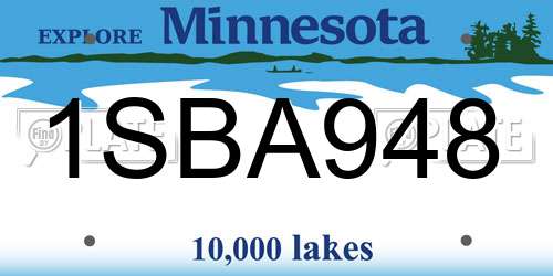 1SBA948 Minnesota License Plate