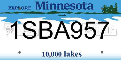 1SBA957 Minnesota License Plate