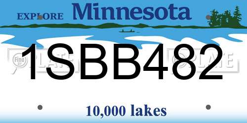 1SBB482 Minnesota License Plate