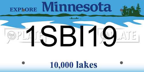 1SBI19 Minnesota License Plate