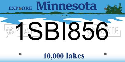 1SBI856 Minnesota License Plate