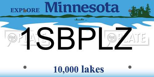 1SBPLZ Minnesota License Plate