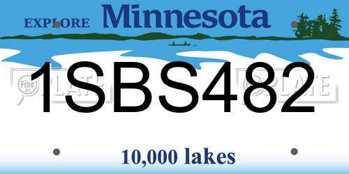 1SBS482 Minnesota License Plate