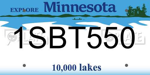 1SBT550 Minnesota License Plate