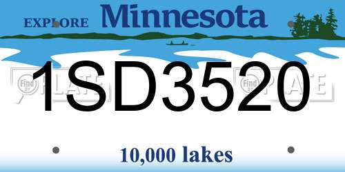 1SD3520 Minnesota License Plate
