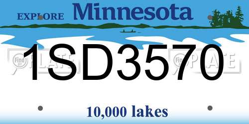 1SD3570 Minnesota License Plate