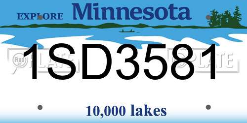 1SD3581 Minnesota License Plate