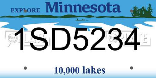 1SD5234 Minnesota License Plate