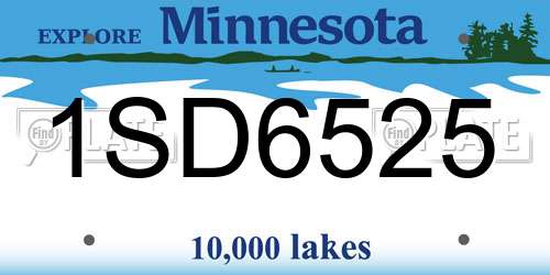 1SD6525 Minnesota License Plate